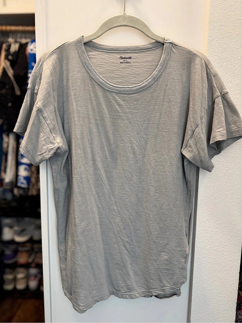 Madewell Gray 100% Cotton Relaxed Crewneck Tee Size L